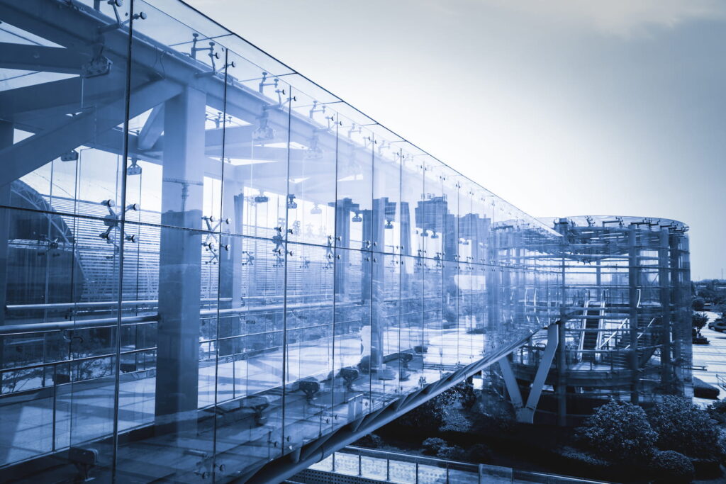 Walkway with glass walls 1080